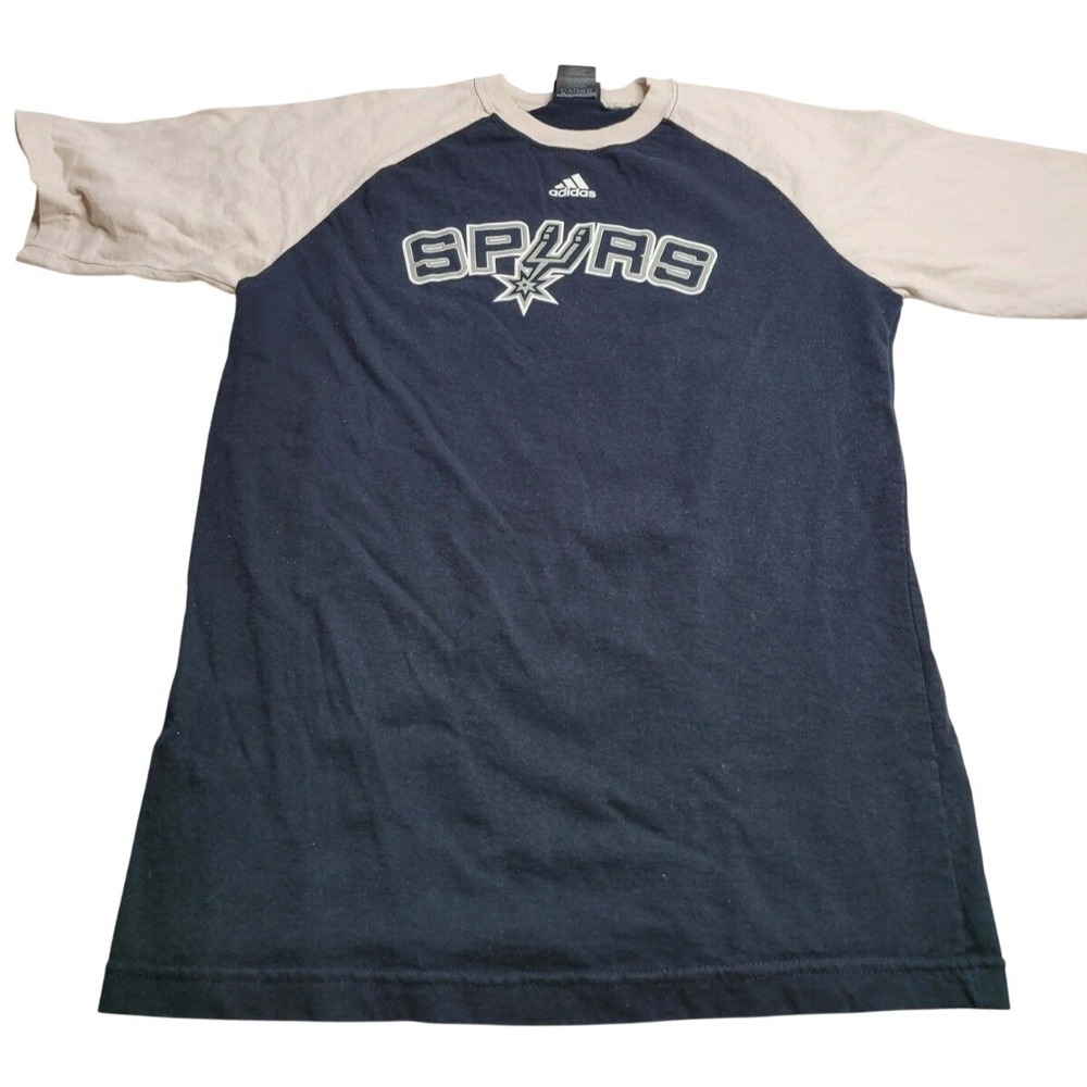 Adidas San Antonio Spurs Raglan Shirt 100% Cotton Youth XL 18/20 NBA